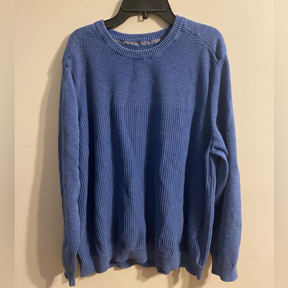 Mens Tommy‎ Bahama Royal Blue 100% Cotton Crew Neck Sweater Size XL